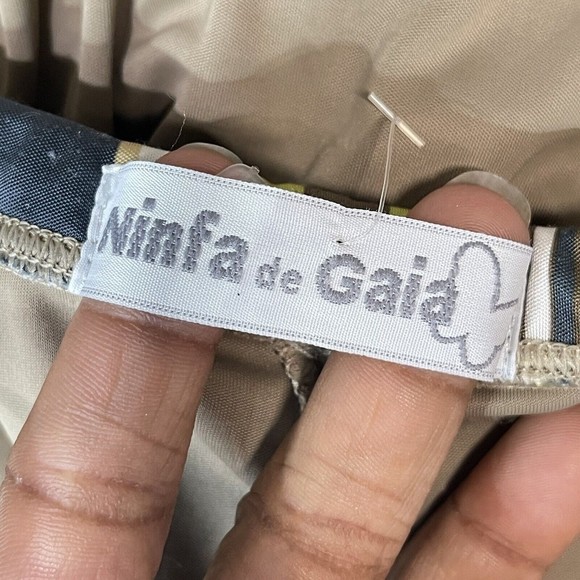 Women Shirred Side Skirted Leggings Sz One Size P Beige Stripes - Picture 8 of 10